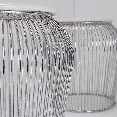 Pair of wire stools - 1970s