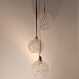 3-light modular pendant light in cut crystal