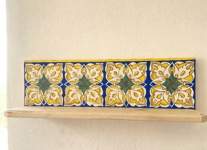 Hand-painted wall shelf