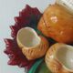 Salt / Pepper / Mustard Barbotine Set Vintage Snails