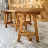 Set of round table and 4 rounded benches, 1950