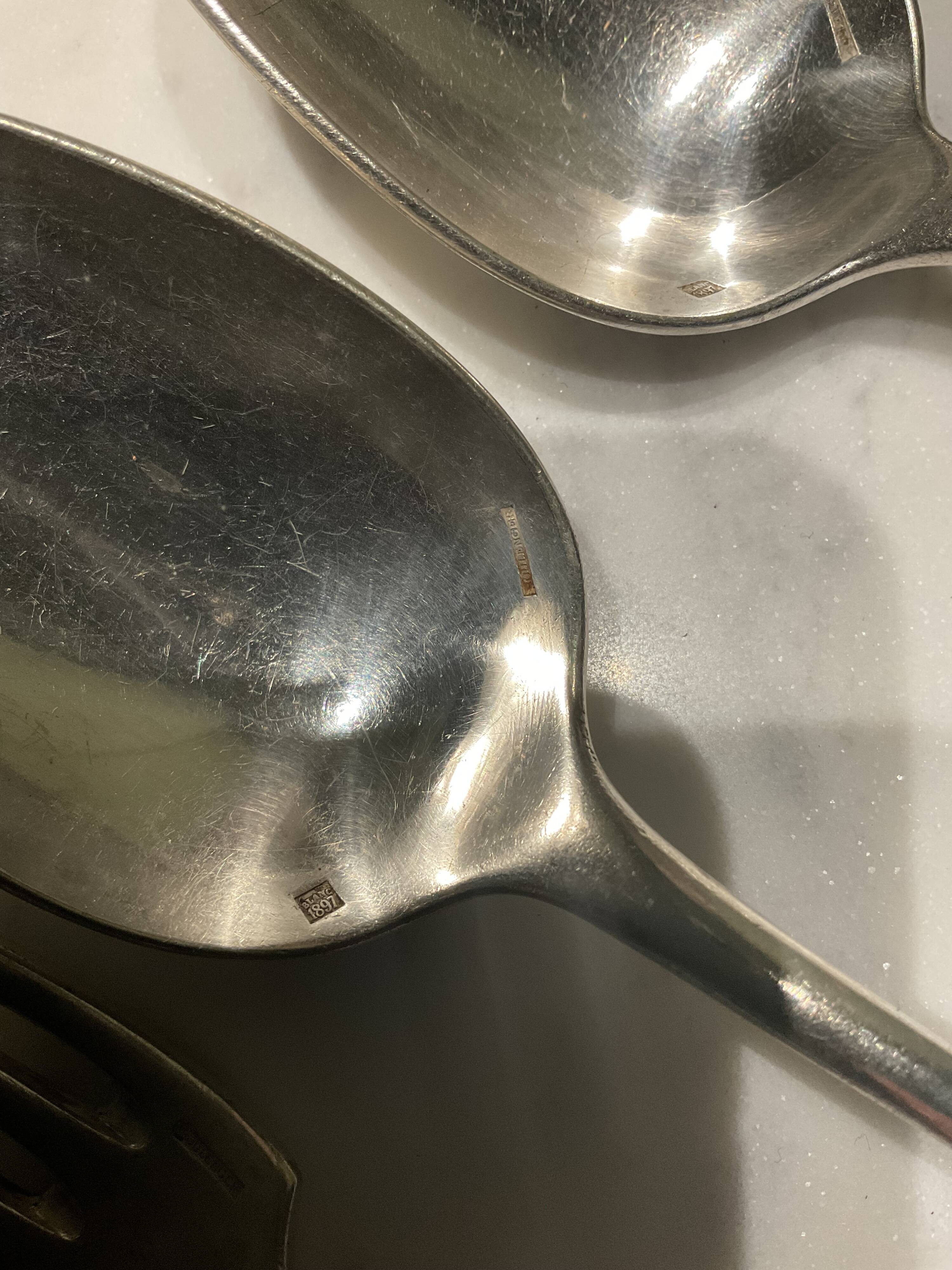 Set of 6 forks and 6 spoons. silver-plated metal. boulenger