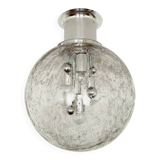 Grande lampe encastrée en verre glacé par Doria