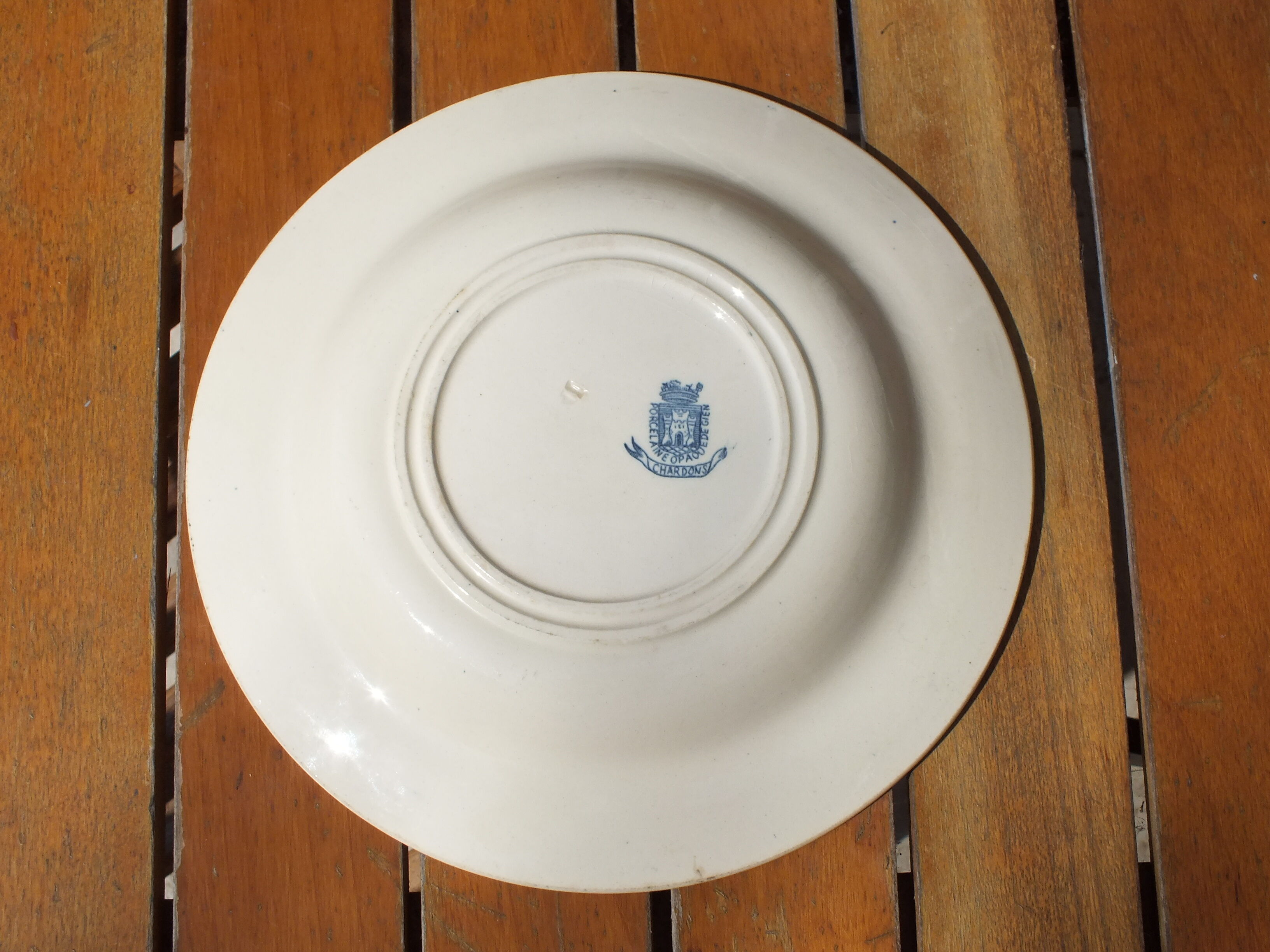 Gien's opaque porcelain hollow plate model Chardons