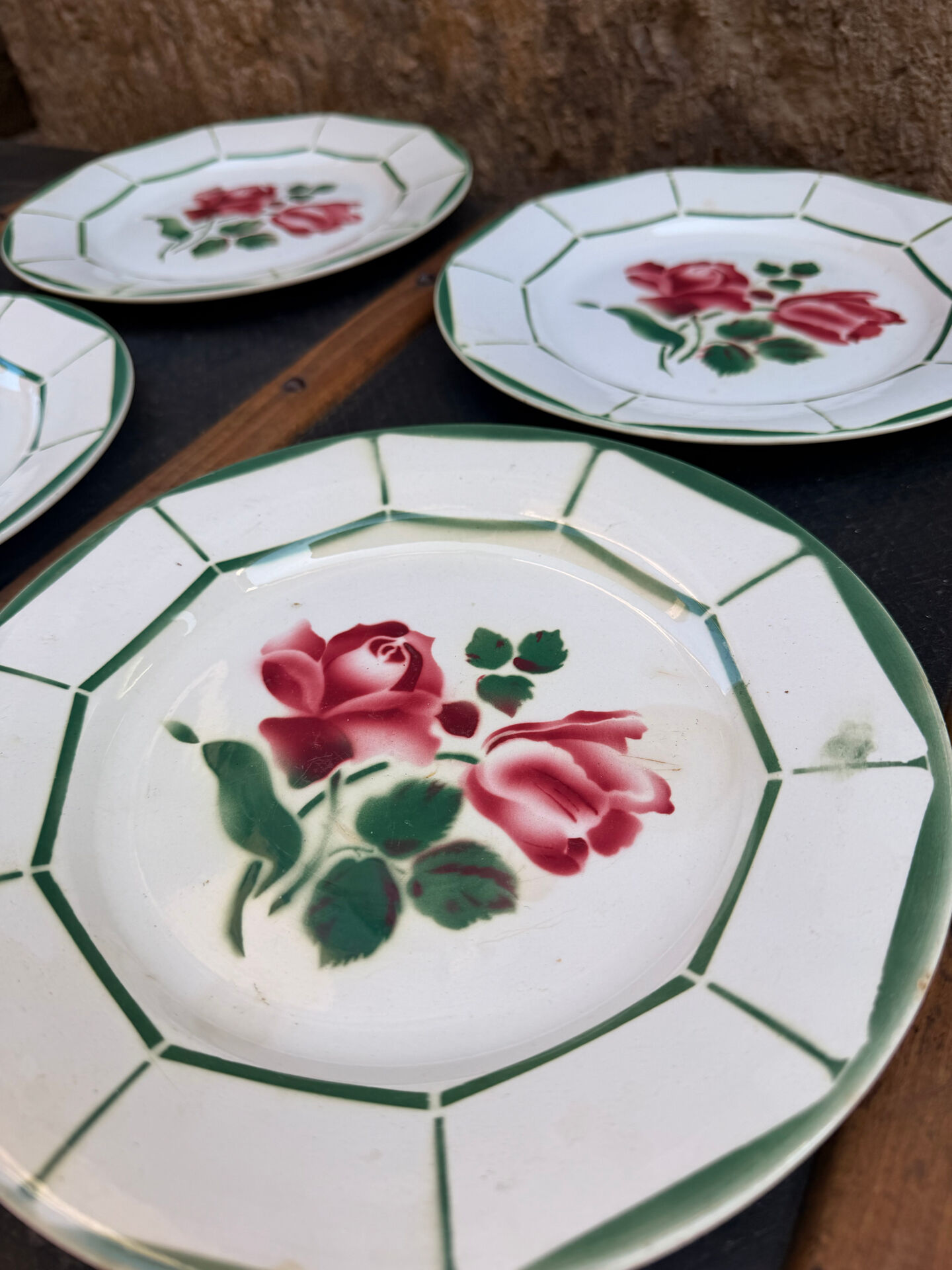 4 Digoin Sarreguemines plates