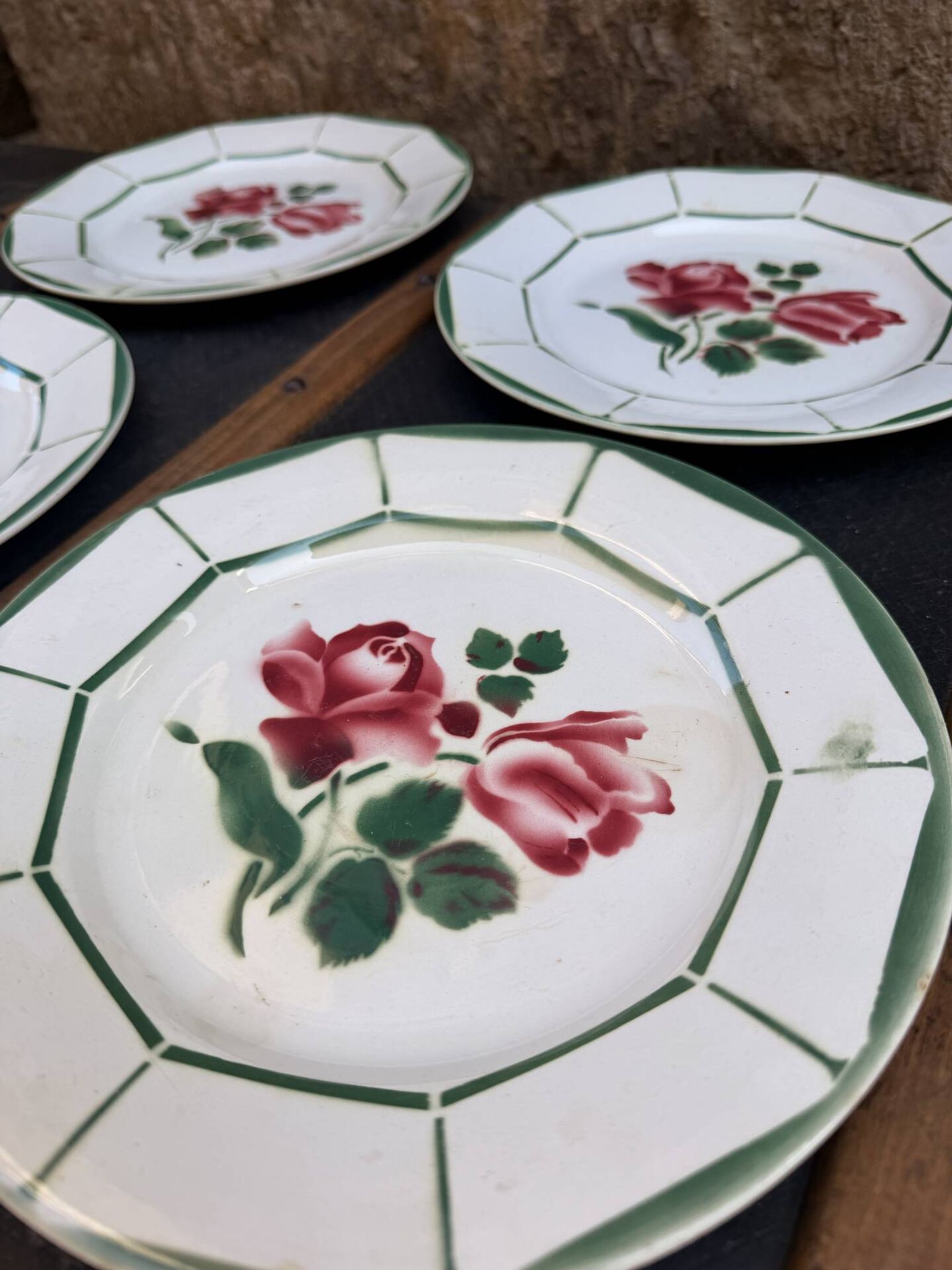 4 Digoin Sarreguemines plates