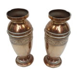 Pair of vases, in copper, early XXth