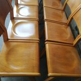 Set of 10 theater chairs wood honey
