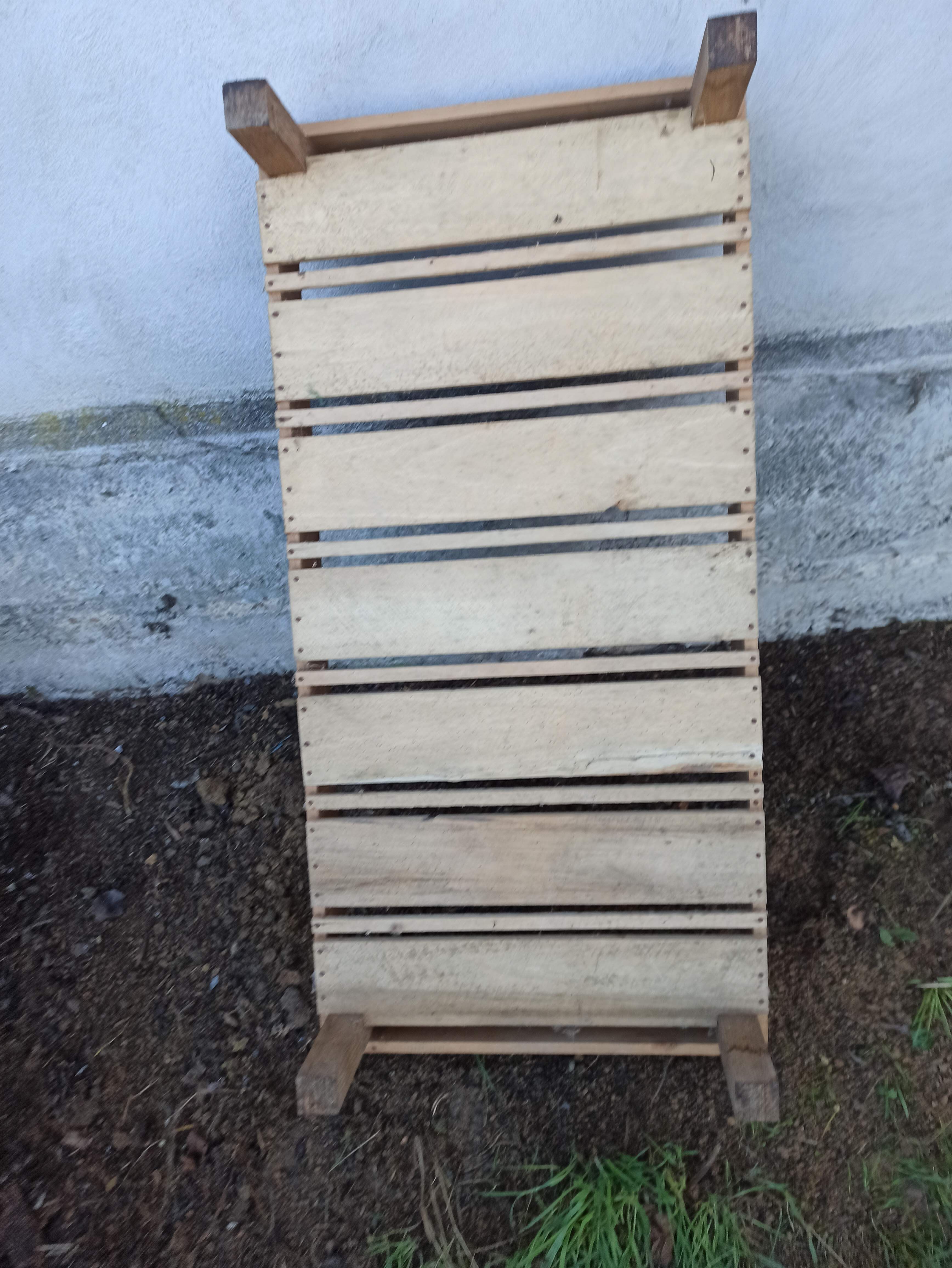 Set of four wooden shelves crate boxes