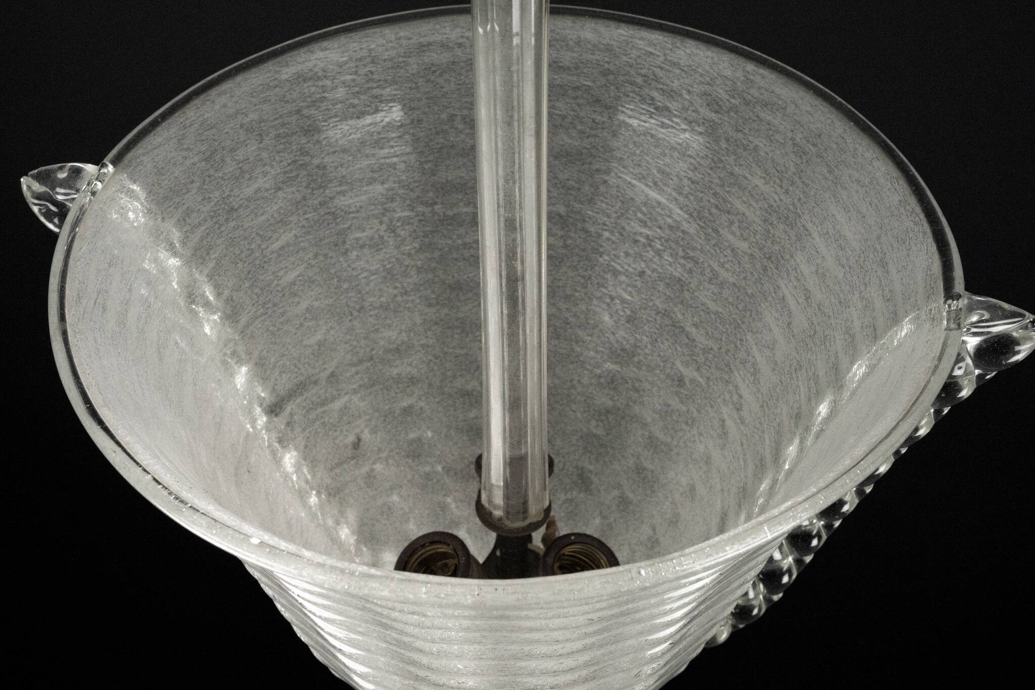 Rare Art Deco Ercole Barovier chandelier in  Murano glass. Italy 1940