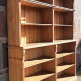 Pine bookcase (251 x 49 x height 288 cm)