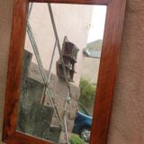 Miroir Louis-Philippe plaqué noyer et marqueterie 69x47cm