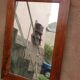 Mirror Louis-Philippe plated walnut and marquetry 69x47cm