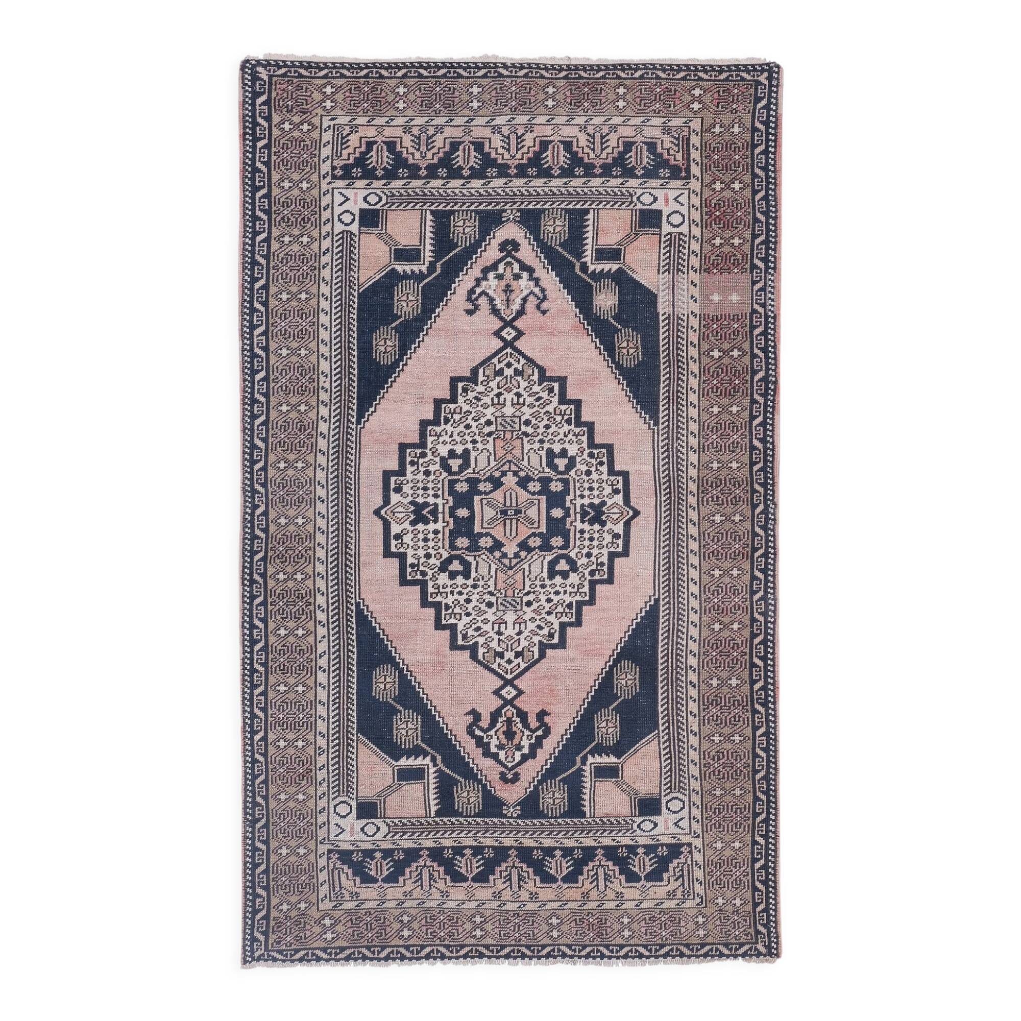 Tapis vintage turc de Oushak, tissé à la main 123x207 cm