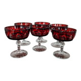 Anciens verres en cristal sur pied coupe à champagne,