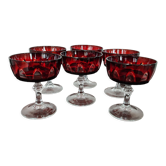 Old crystal glasses on foot champagne glass,