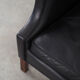 Black leather armchair, Danish design, 1970s, production: Denmark