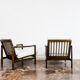 Pair of Restored White Grey B-7522 armchairs by Zenon Bączyk, 1960’s