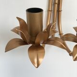 Wall lamp "bamboo" double fire lacquered metal old gold
