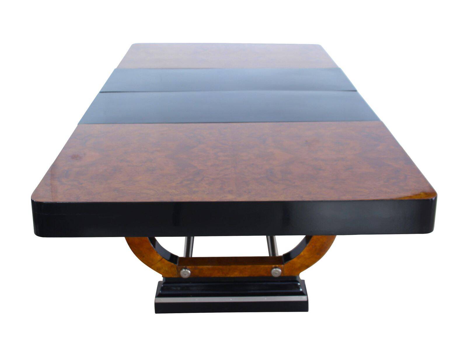 Expandable Art Deco Dining Table, Thuja Roots, Lacquered, France, circa 1930