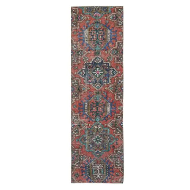 Vintage Turkish Oushak Handmade Cotton Pink Wool Runner 74x260