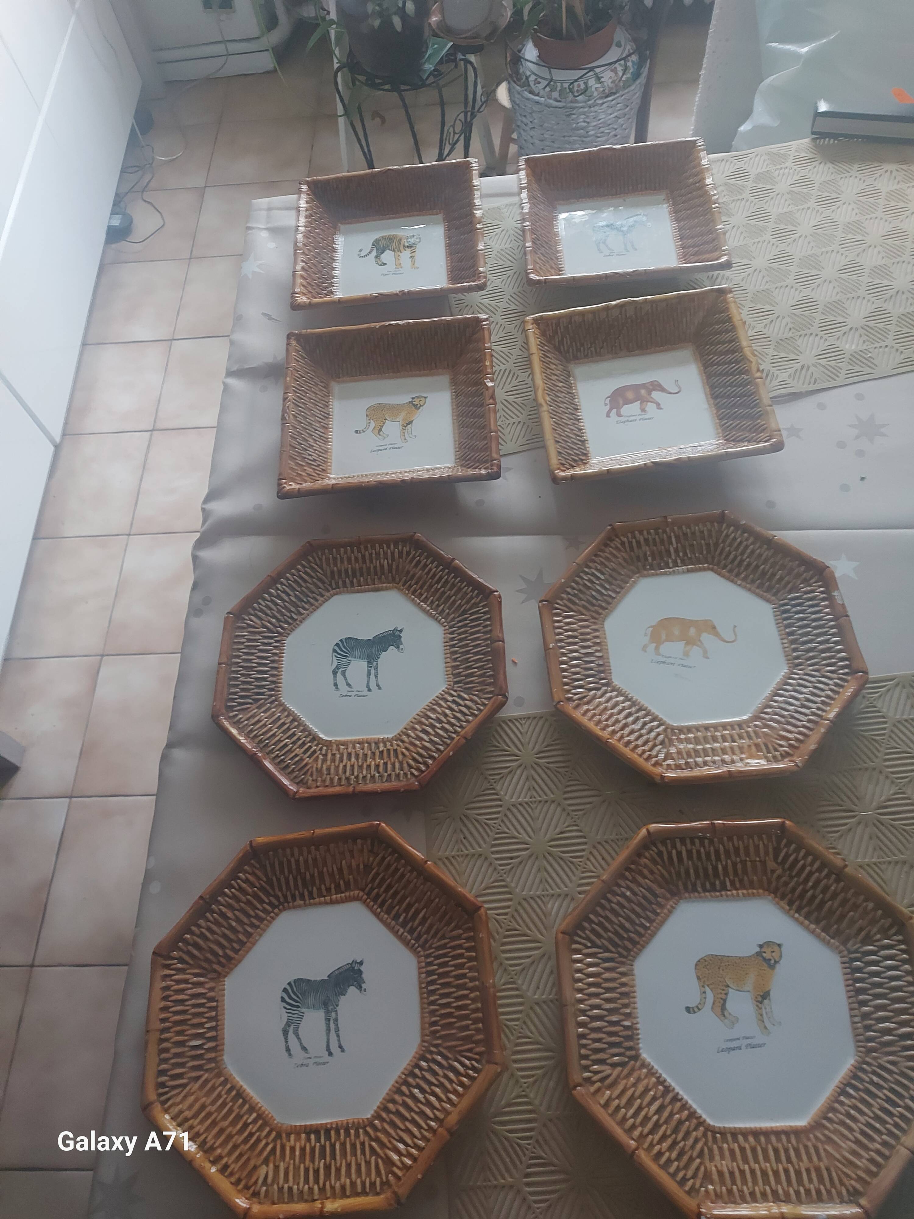 Lot de 8 assiettes de la savane