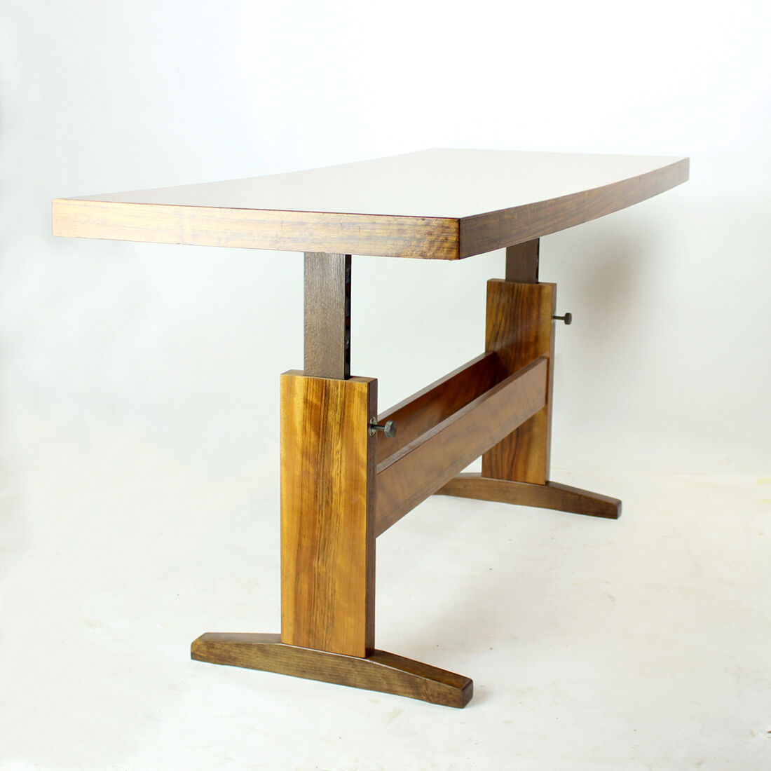 Long Height Adjustable Coffee/Dining Table In Mahogany, Czechoslovakia 1970s