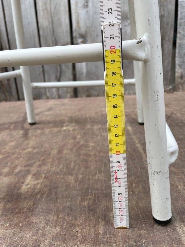 Vintage industrial stackable stool in wood and metal