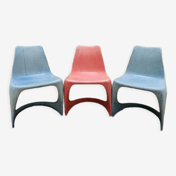 3 chaises vintage designer Steen OstergaardFabricant Cado années 60