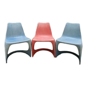 3 chaises vintage designer - cado