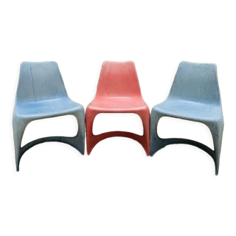 3 chaises vintage designer Steen OstergaardFabricant Cado années 60