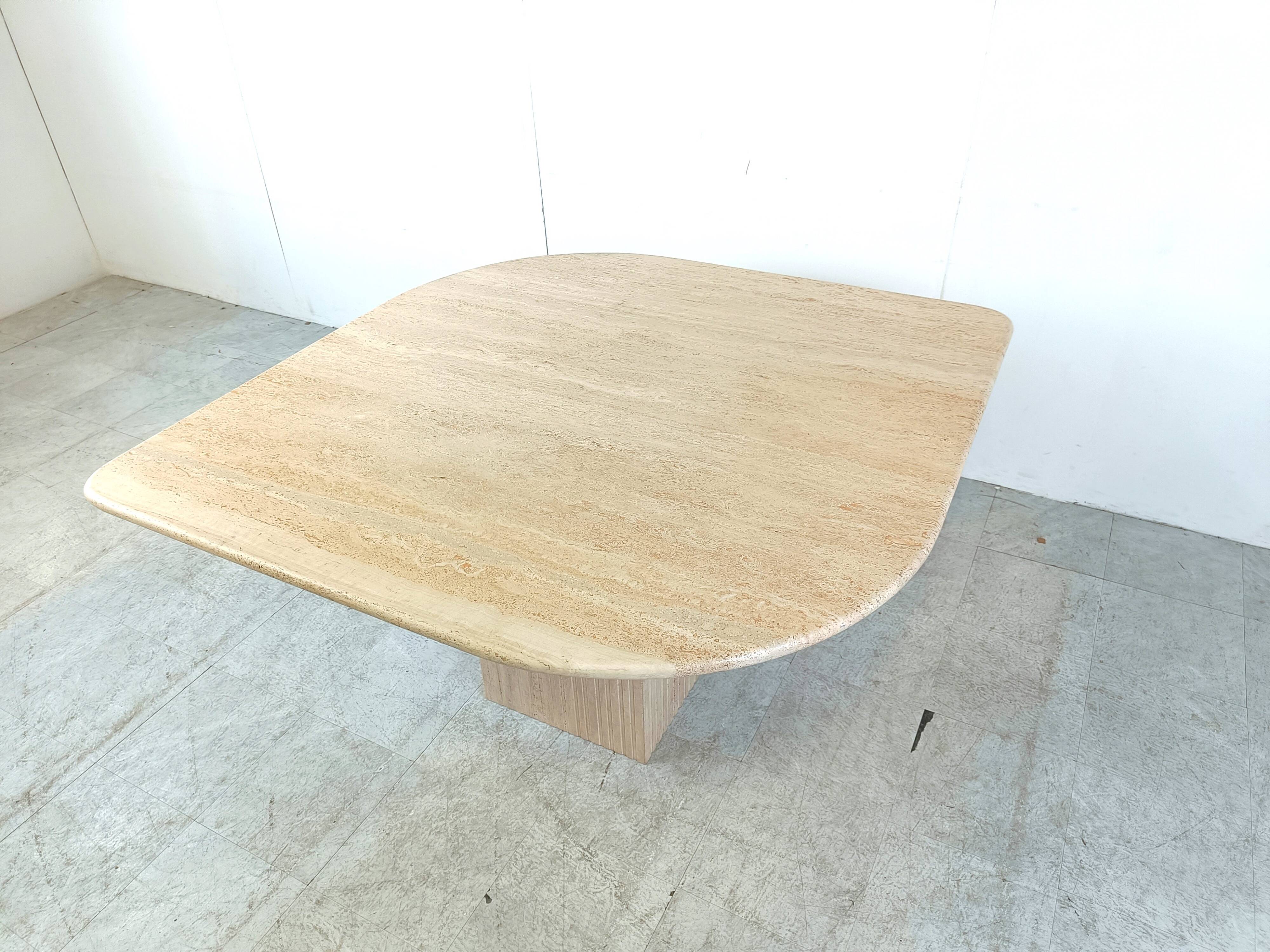 Vintage travertine dining table, 1970s