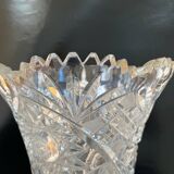 Large cut crystal vase - H35 cm