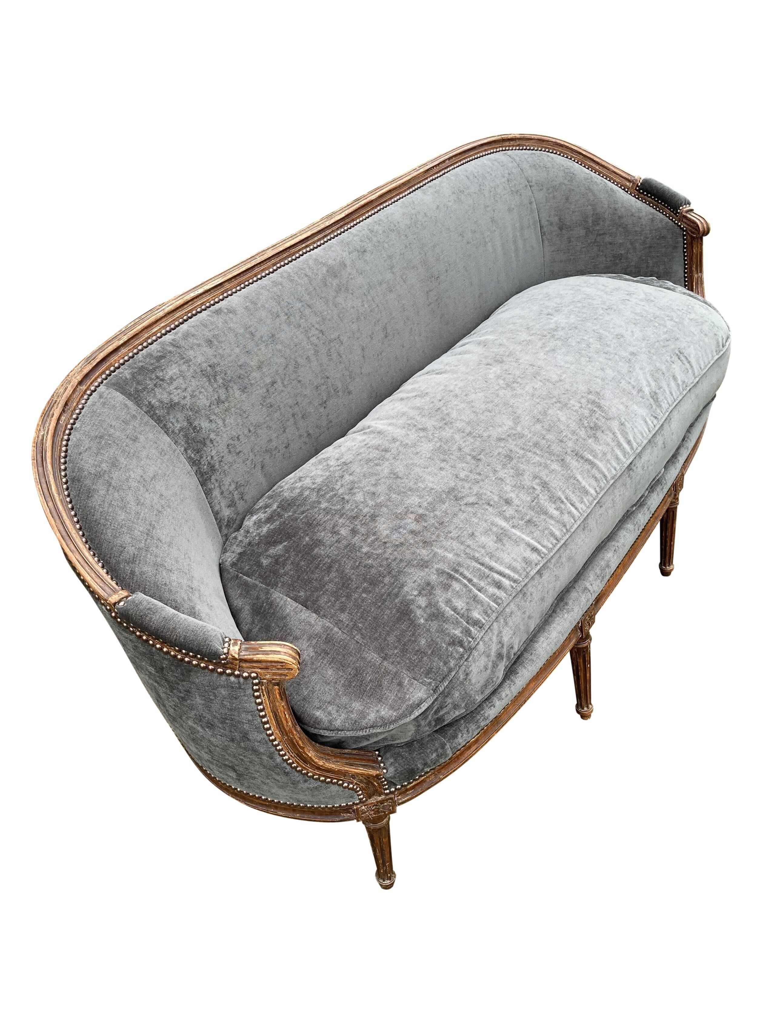 Louis XVI period sofa in basket