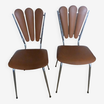 Paire de chaise pétales vintage années 60/70 marque tub ménager