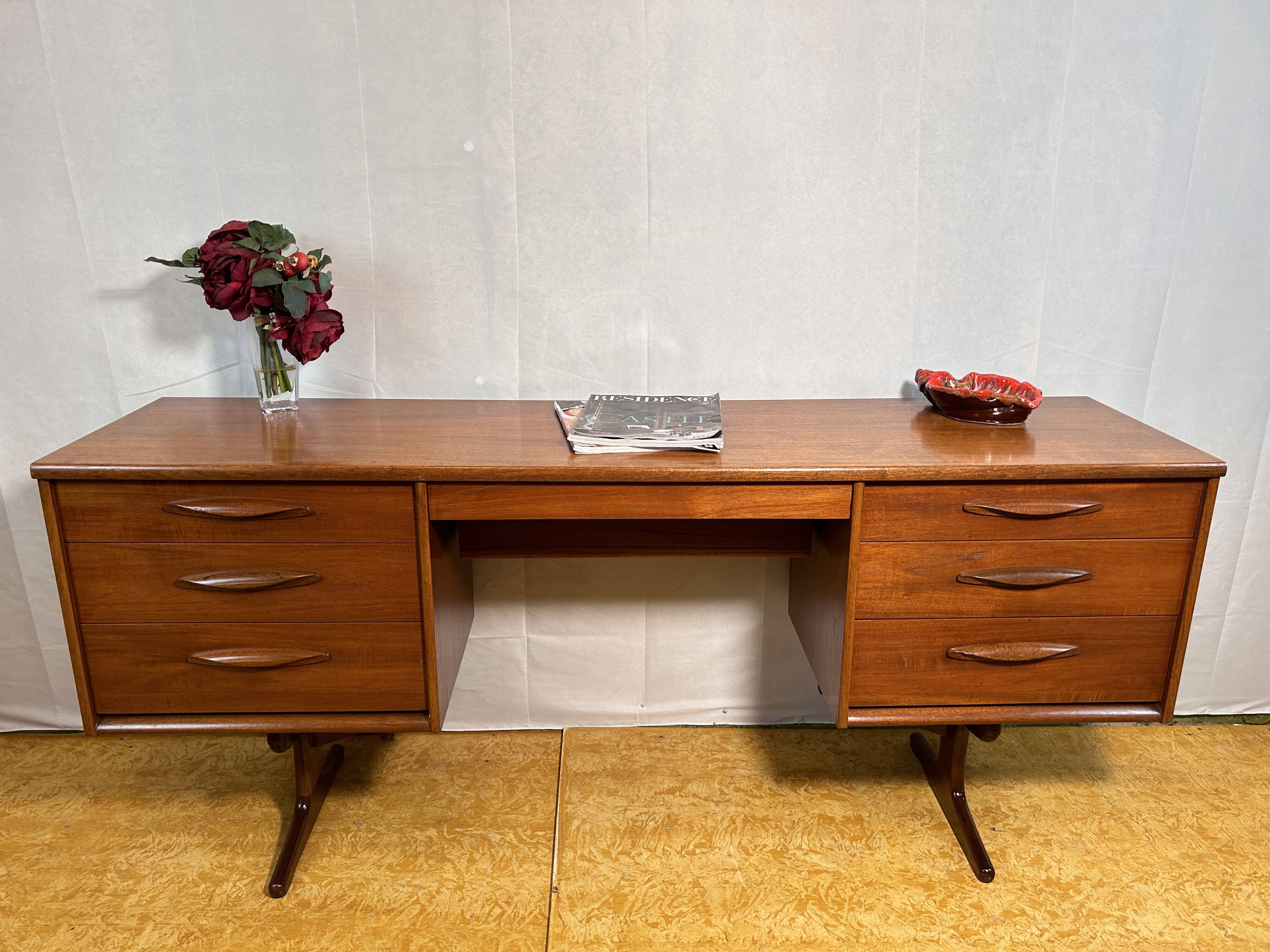 Mid Century Retro Vintage Teak Desk by Austinsuite 1960