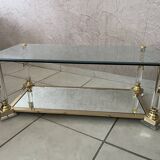 Hollywood Regency Glass Coffee Table