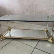 Hollywood Regency Glass Coffee Table