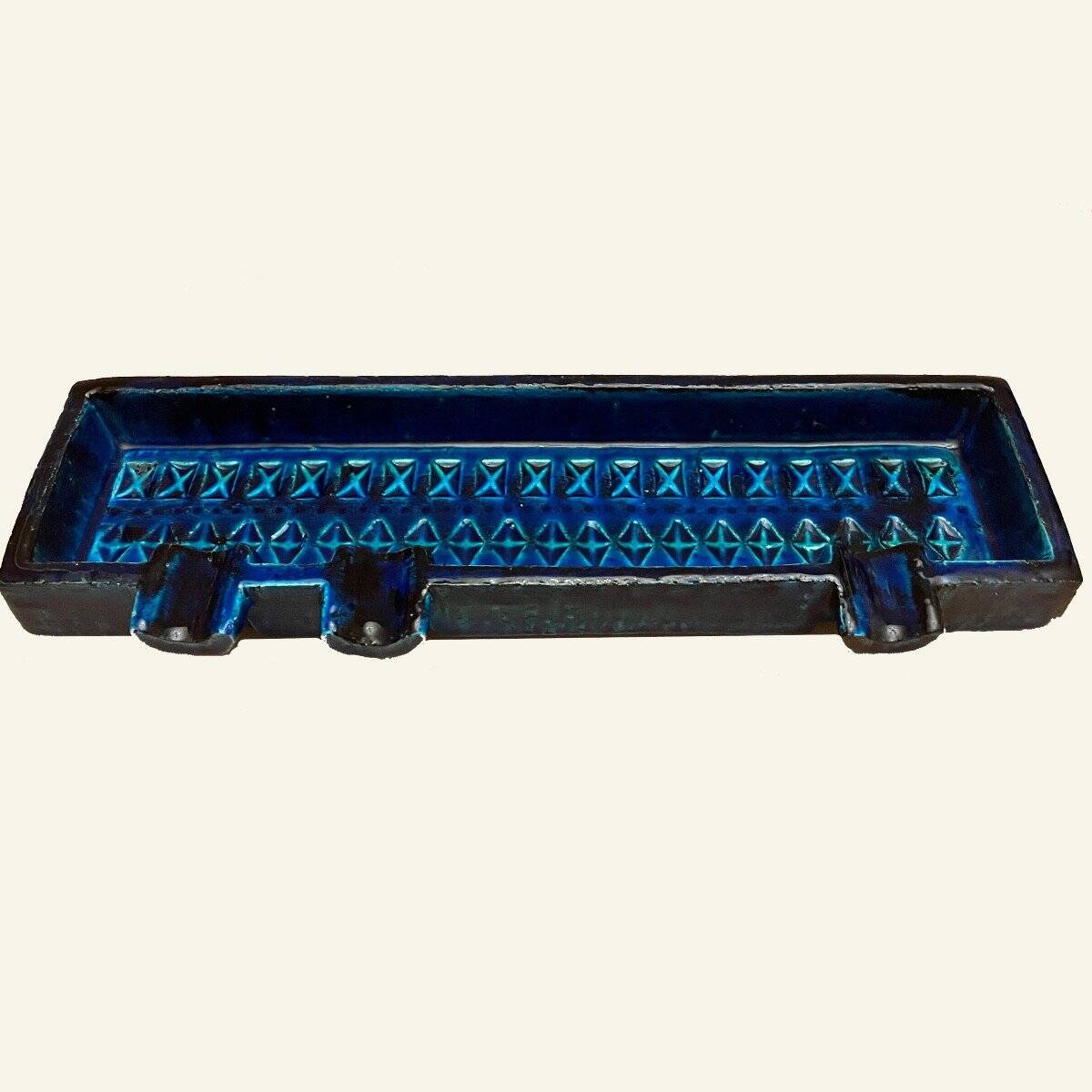 Aldo Londi for Bitossi - Rare Large Ashtray / Cigar Tray in Rimini Blu - 1960s