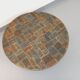Vintage brutalist round coffee table in metal and slate from the 70s