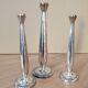 Set of 3 silver metal soliflores