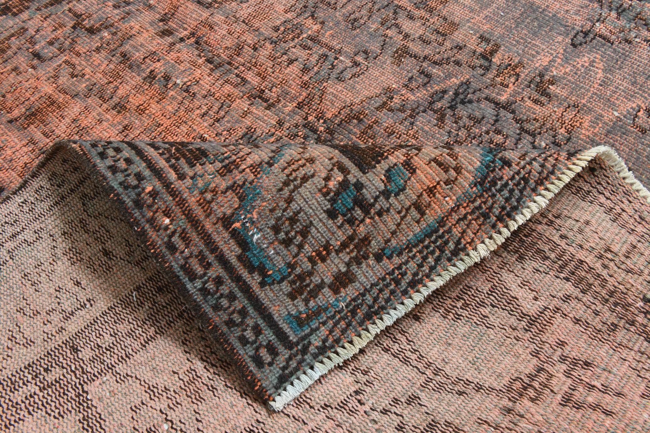 Tapis turc vintage classique en laine terracotta