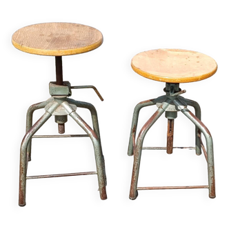 Pair of Flambo industrial stools