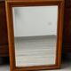Rectangular light wood mirror from the 1950s with bevelled glass, 83/62 cm.