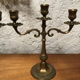 Pair of 3-pointed golden candlesticks