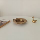 Antique ashtray in solid gilded brass
