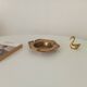 Antique ashtray in solid gilded brass