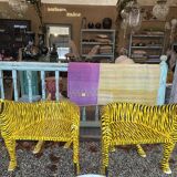 Painted wooden tiger chair