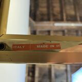 Pair of coffee tables, side table, glass and brass 60x60cm Italy 1960