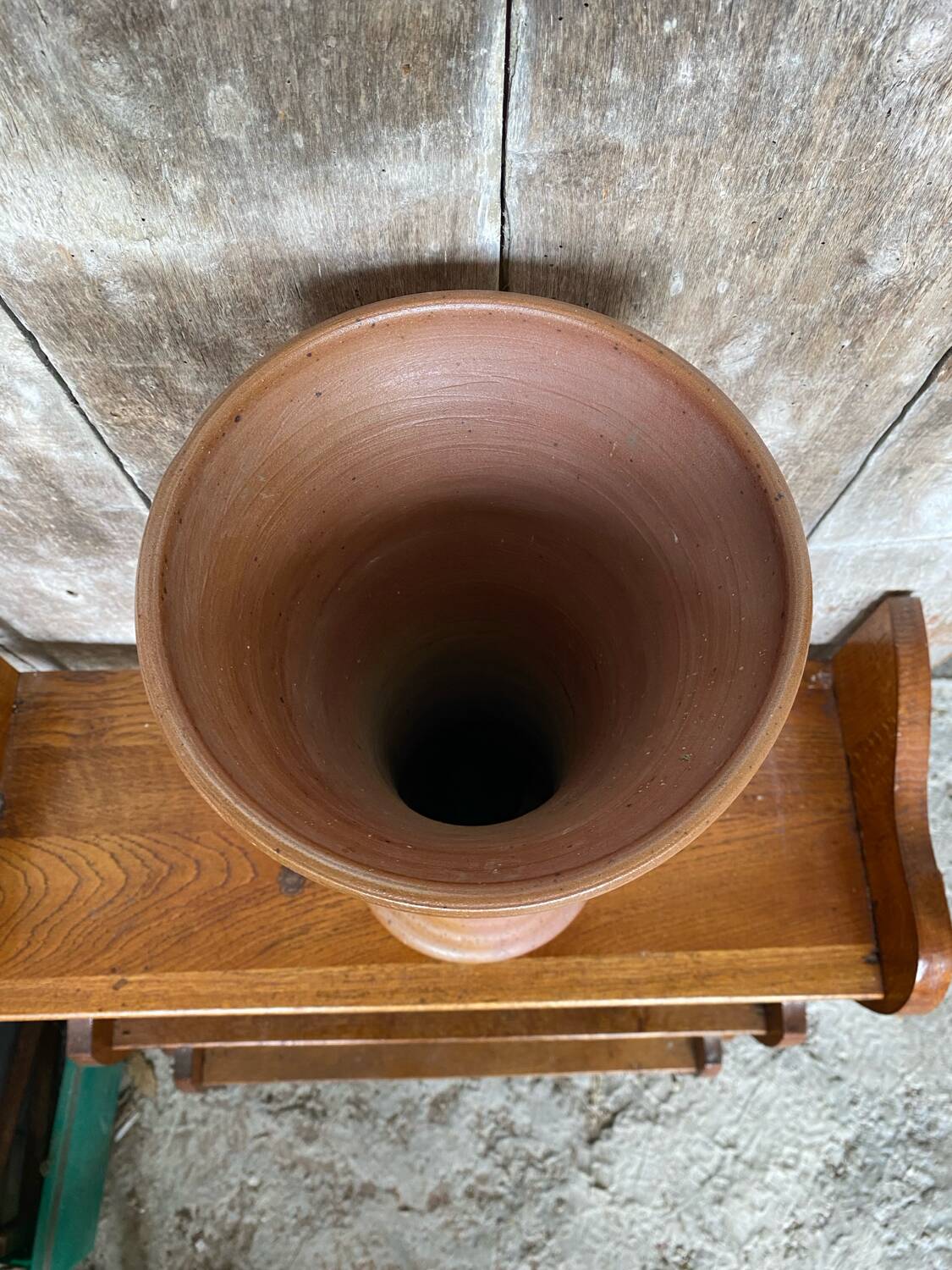 Old Large Model Vase Stoneware Brown Beige 60s Vintage